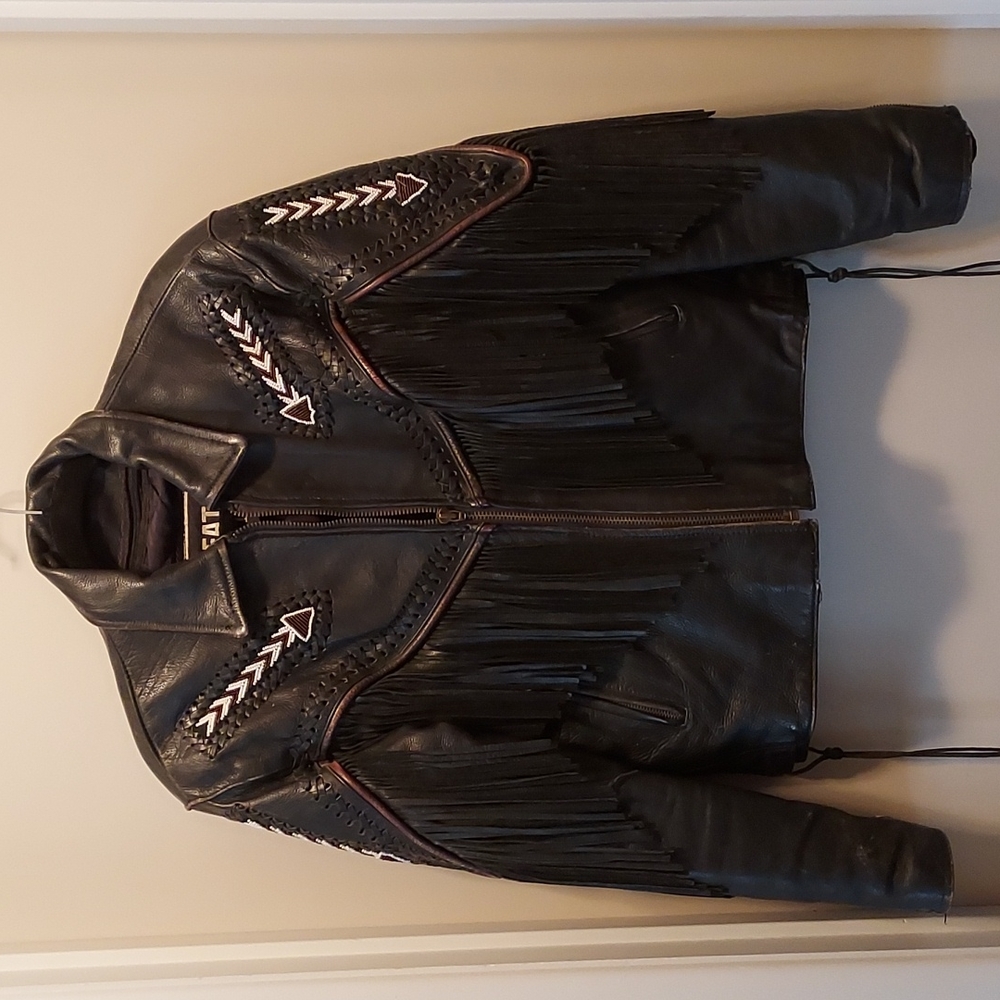 Leather motorcycle jacket